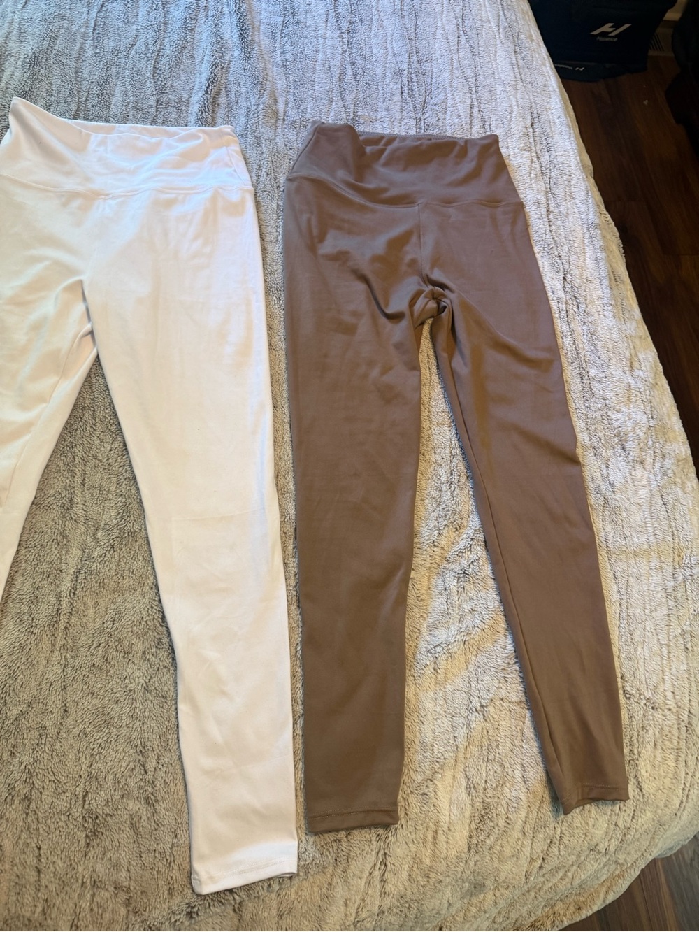 High Waist Leggings - cream and Brown Set